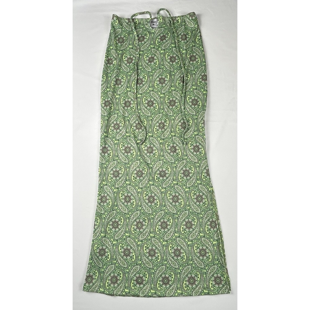 Princess Polly Paisley Halter Bodycon Midi Dress Green Y2K Style Size 2